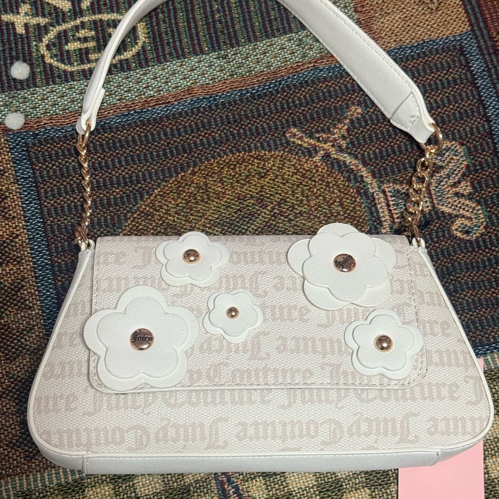 Juicy Couture Cream Floral Shoulder Bag - Picture 4 of 8